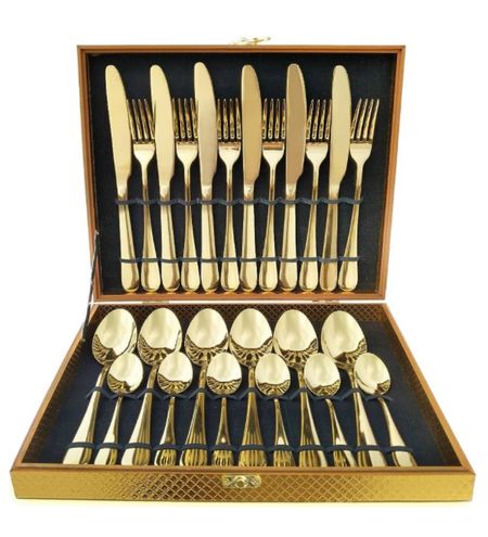 New gold cutlery. Dinnerware. Kitchen upgrades. Home renovation. Makeover your space. Best amazon kitchen products  

#LTKhome