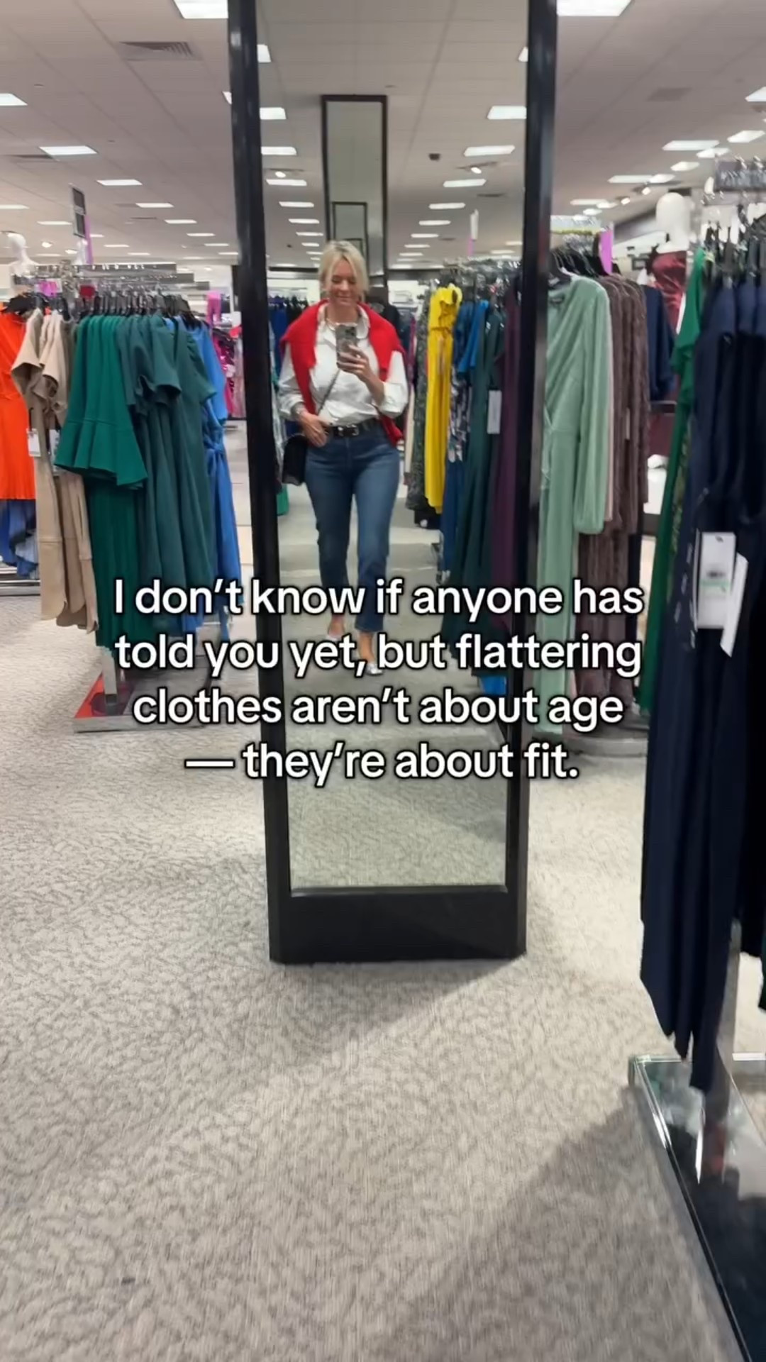 Somewhere along the way, we were taught that “flattering” had an age limit — as if our bodies and style were supposed to stop evolving. But that idea gets women stuck in clothes that don’t actually serve them. 

The truth is, flattering has nothing to do with age. It’s about fit, proportion, and how a piece sits on your body right now. 

When clothes skim instead of cling, hit at the right length, and give structure where you want it, confidence follows — no matter your age. 

That’s what we focus on with our clients every day: learning what fits you so getting dressed feels easy and empowering again. 

If you’re ready to stop dressing by outdated rules and start dressing with confidence, our team can help.✨