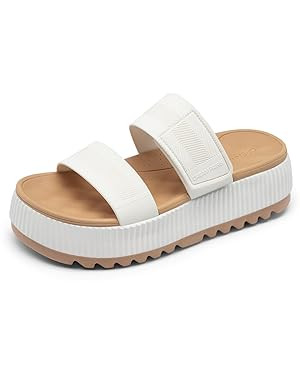 DREAM PAIRS Women's Platform Slip on Adjustable Sandals Lightweight Comfortable Non-Slip Vacation... | Amazon (US)