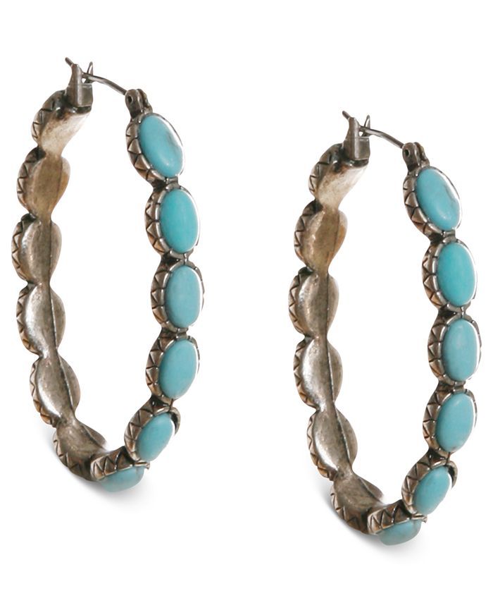 Lucky Brand Earrings, Reconstituted Turquoise 1-5/8 | Macys (US)