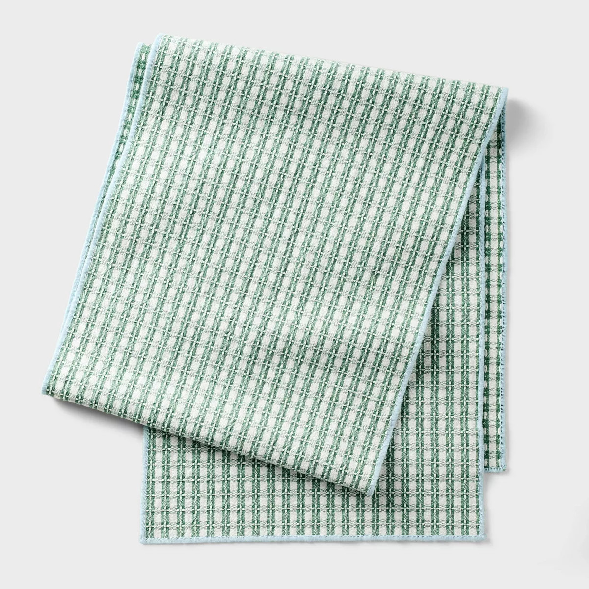 14"x20" Gingham Check Table Runner Green - Hearth & Hand™ with Magnolia | Target