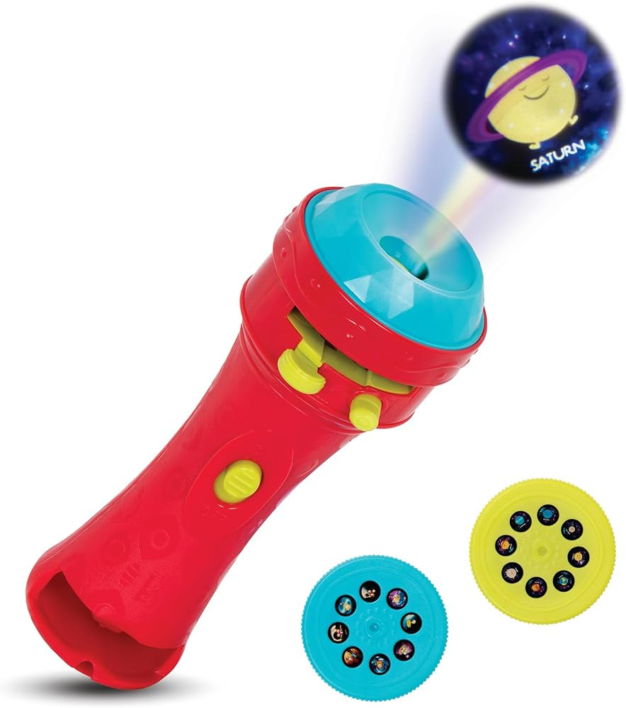 B. toys –Children’s Projector Flashlight with Image Reels- Pretend Play-Make Everything Cosmi... | Amazon (US)