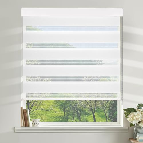 Allesin Zebra Blinds for Windows Blackout Zebra Roller Window Shades,White 72″X 33″, Dual Layer Light Filtering UV and Privacy Protection for Day and Night for Home, Office | Amazon (US)