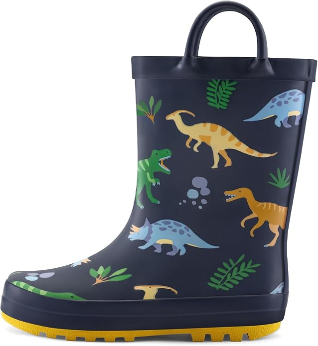 mysoft Kids Rain Boots for Girls Boys Toddler Waterproof Rubber Cute Animal Printed with Easy-On ... | Amazon (US)