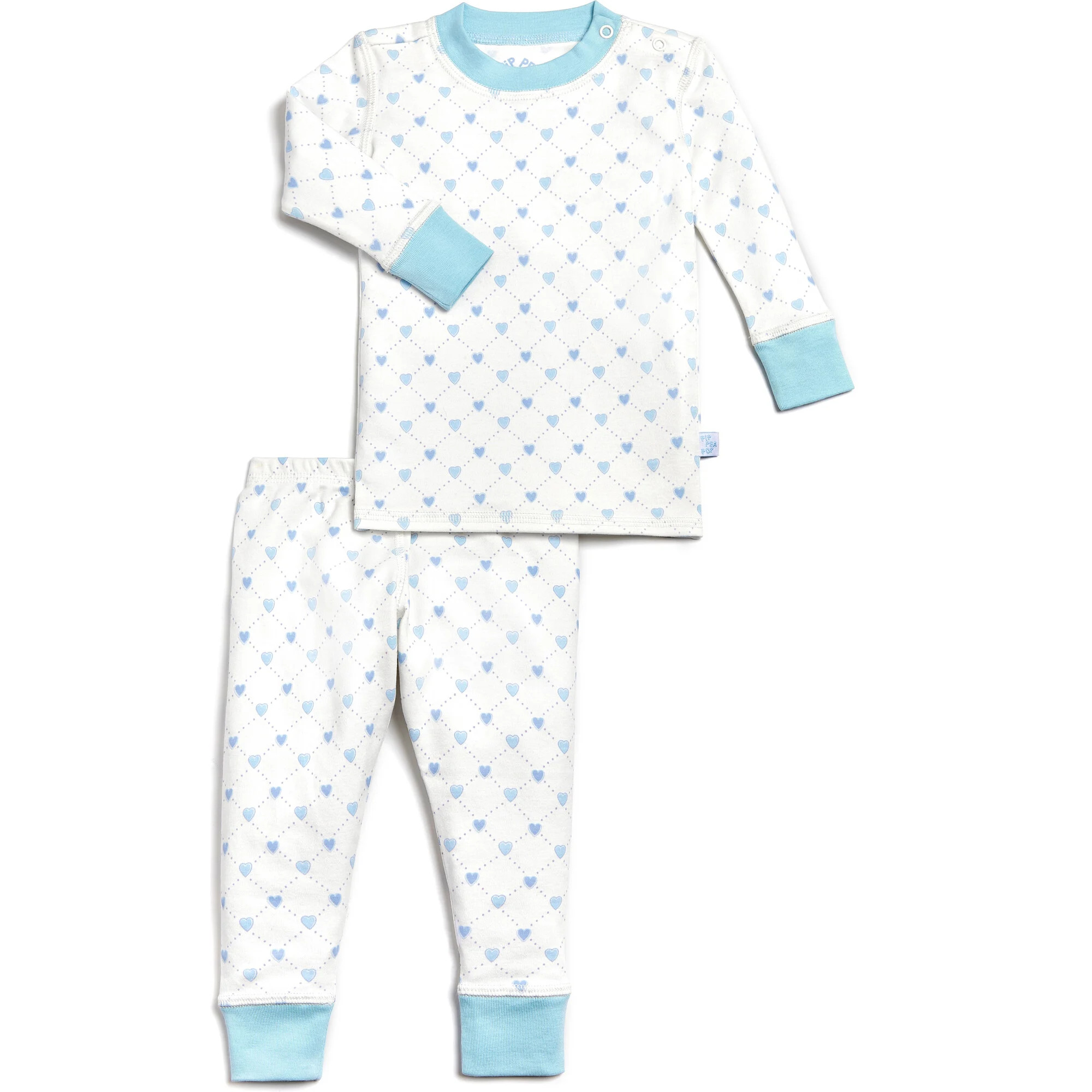 Two-Piece PJs, Blue Hearts | Maisonette