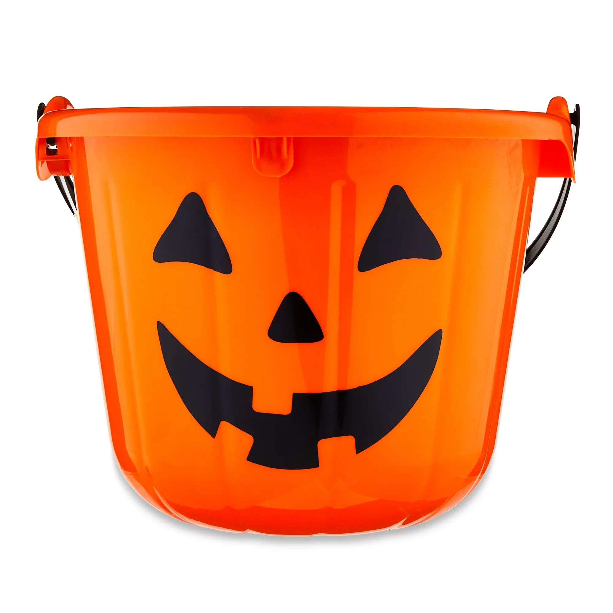 Halloween Orange Jack-O'-Lantern Light-up Treat Bucket, Orange, Way To Celebrate | Walmart (US)