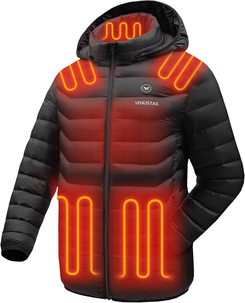 Venustas Unisex Heated Jacket with Battery, Heated Coat for Women and Men with Detachable Hood | Amazon (US)