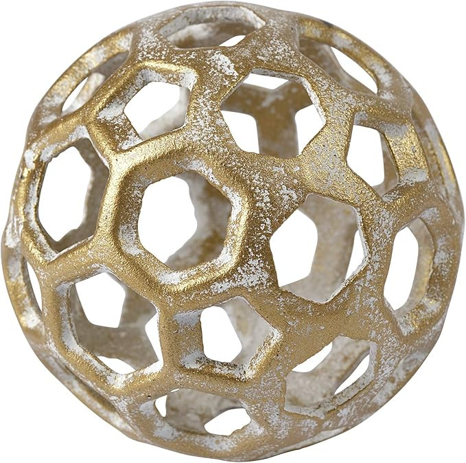 Mercana Furniture & Decor Orb Moyer II by Mercana Decorative Object, 4.5L x 4.5W x 4.5H, Whitewas... | Amazon (US)