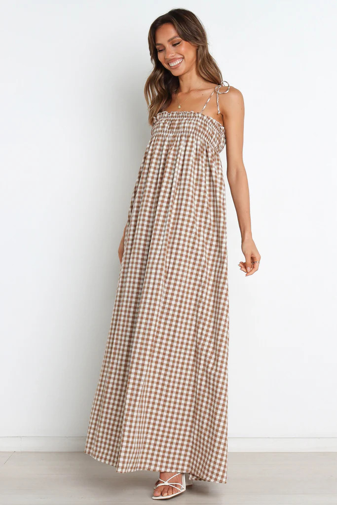 Urbana Dress - Tan Gingham | Petal & Pup (US)