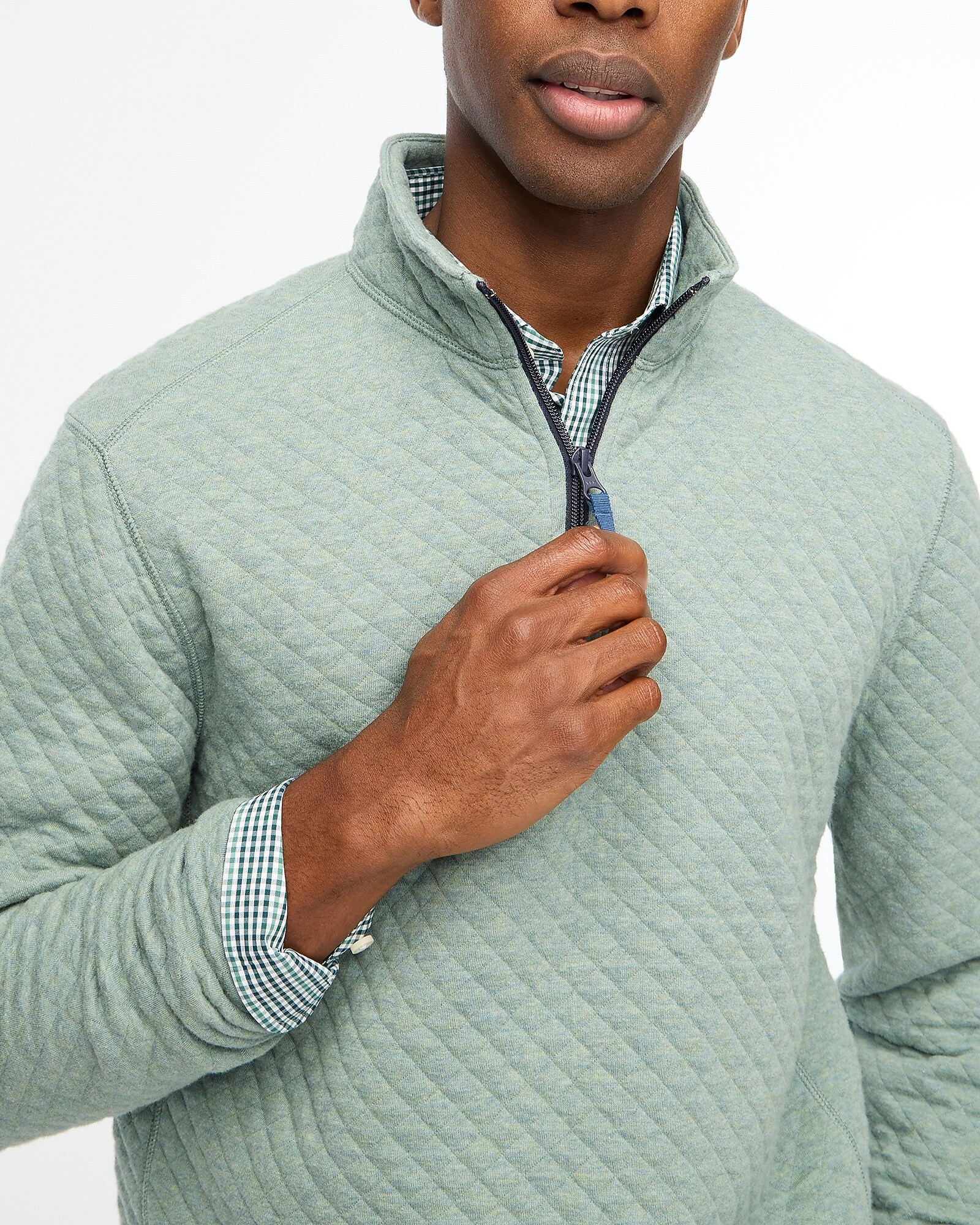 Quilted diamond half-zip | J.Crew Factory