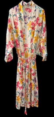 Christian Dior Vintage Belted Robe Unknown Size See Measurements Satin Floral  | eBay | eBay US