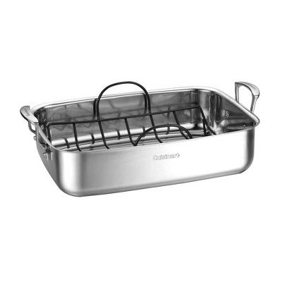 Cuisinart Classic 15" Stainless Steel Roaster with Non-Stick Rack - 83117-15NSR | Target