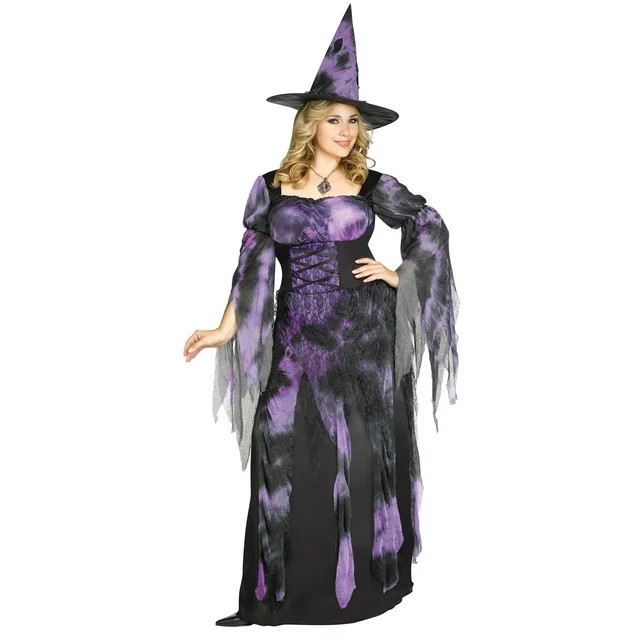 Fun World Starlight Witch Purple Halloween Scary Costume, Women Female Adult | Walmart (US)