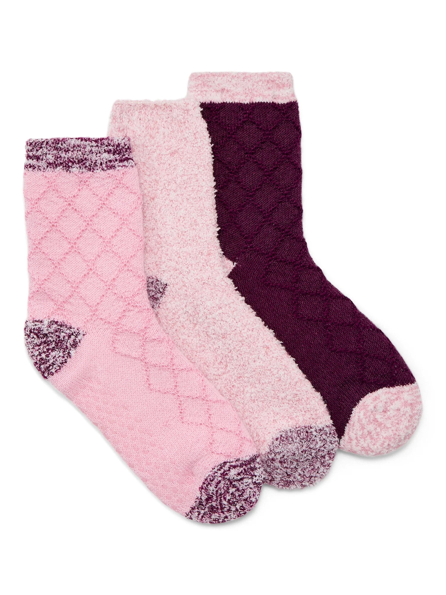Joyspun Women's Double Layer Crew Lounge Socks, 3-Pack, Fits Shoe Sizes 4-10 | Walmart (US)