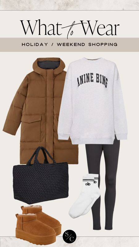 What to Wear Holiday ✨ Weekend Shopping

Puffer coat, Anine Bing sweatshirt, travel tote, shopping tote, brown boots, athleisure 

#LTKitbag #LTKSeasonal #LTKshoecrush