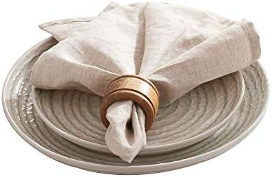 DAPU Pure Linen Napkins 12 Pack 100% French Flax Stone Washed for Softness and Durability Handcra... | Amazon (US)