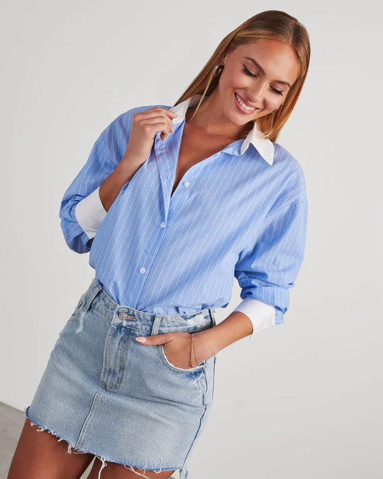Whitworth Contrast Button Down Top | VICI