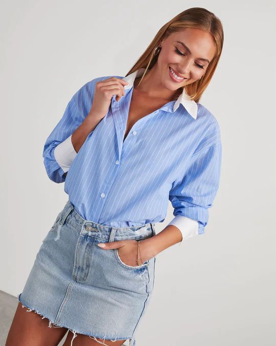Whitworth Contrast Button Down Top | VICI Collection