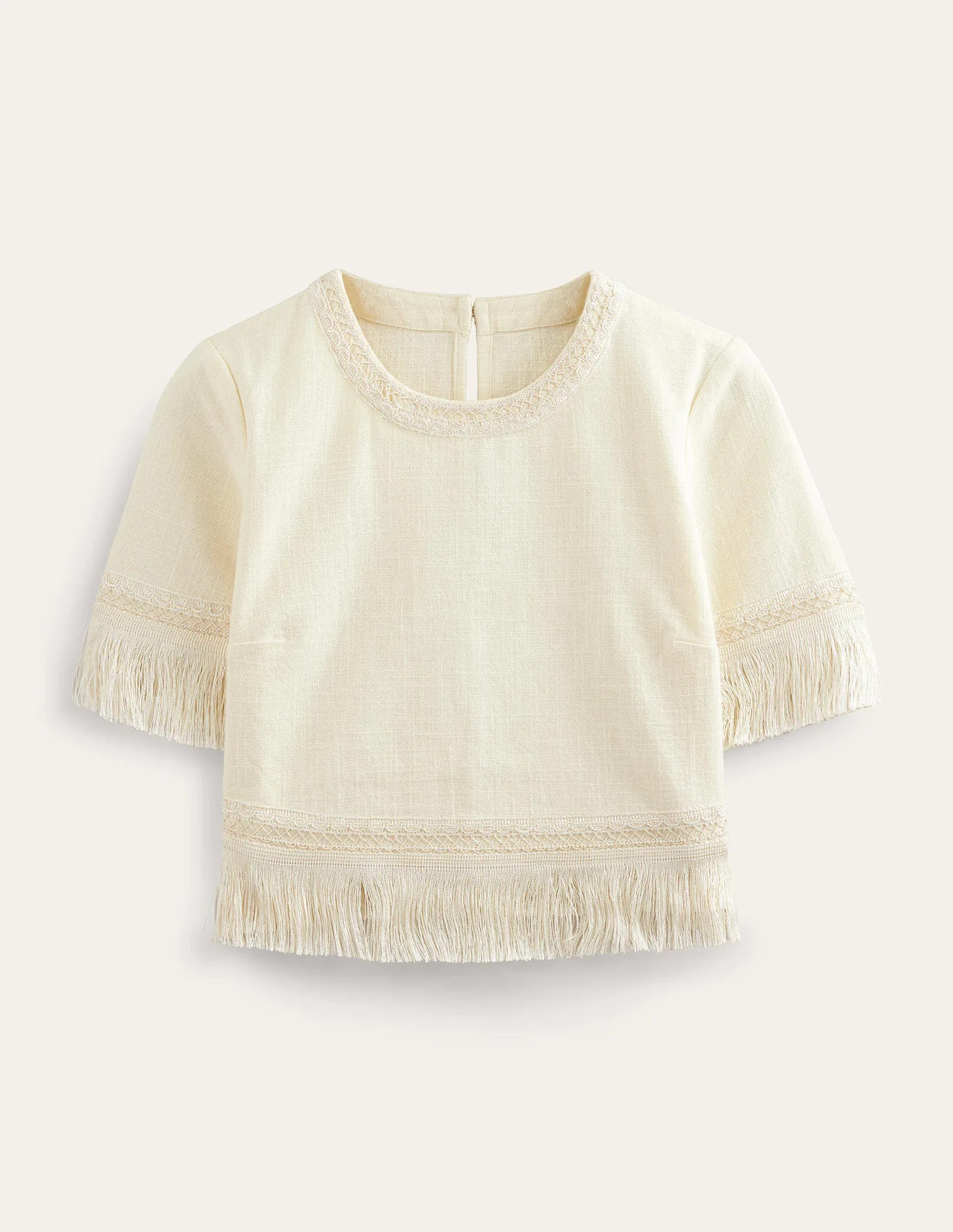Fringe Trim Top - Ivory | Boden (US)