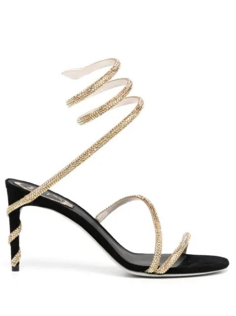 Margot snake crystal-embellished 80mm sandals | Farfetch Global