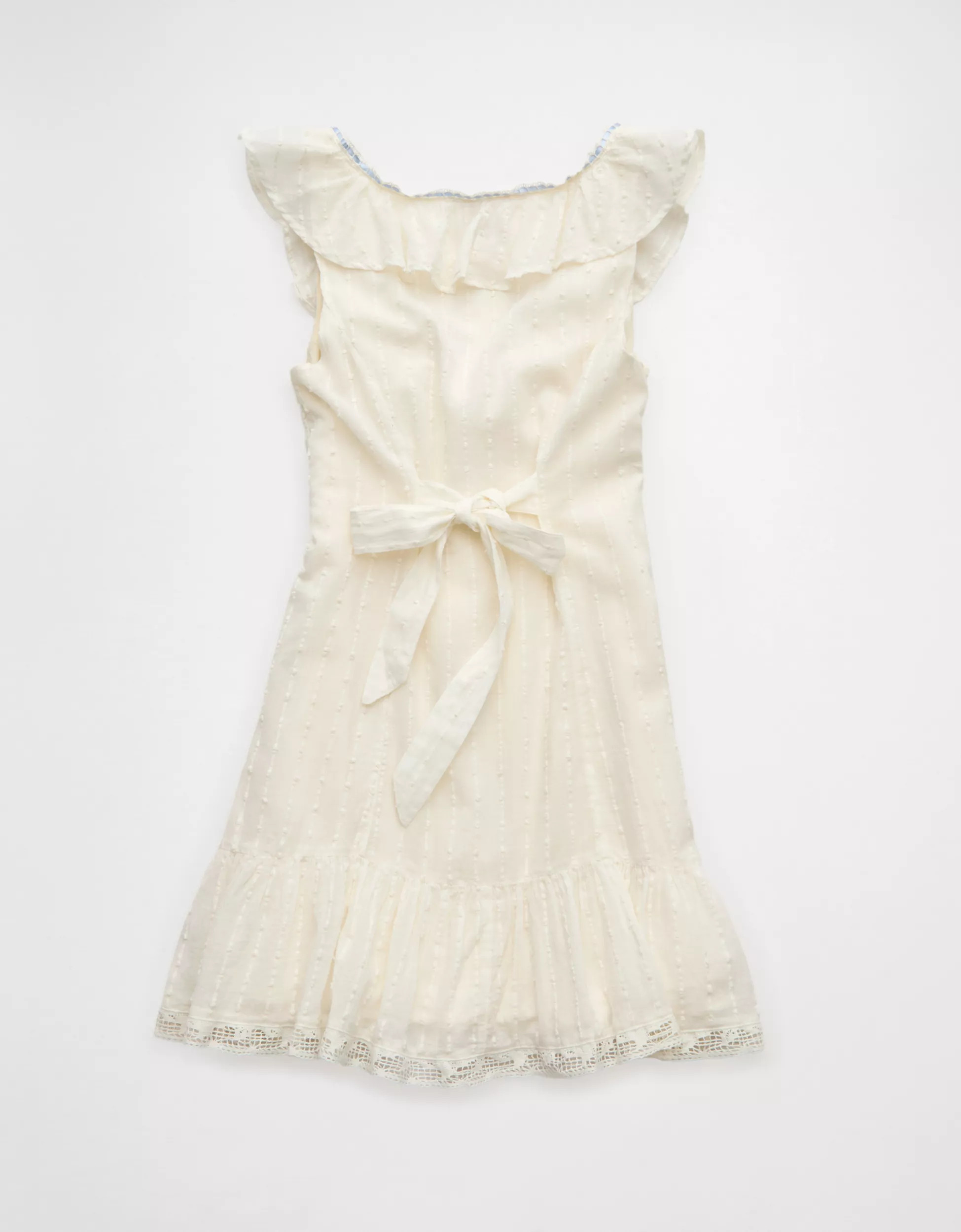 AE Tie-Front Lace Inset Mini Dress | American Eagle Outfitters (US & CA)