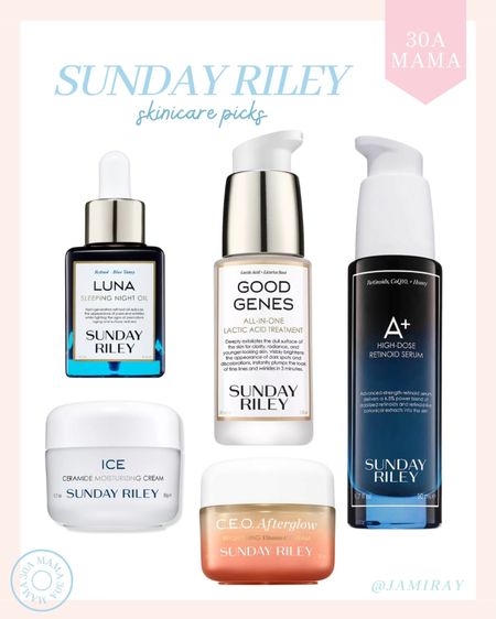 Sunday Riley Skincare picks
Luna 
good genes 
ice 
CEO afterglow 
A+ retinoid serum


#LTKbeauty