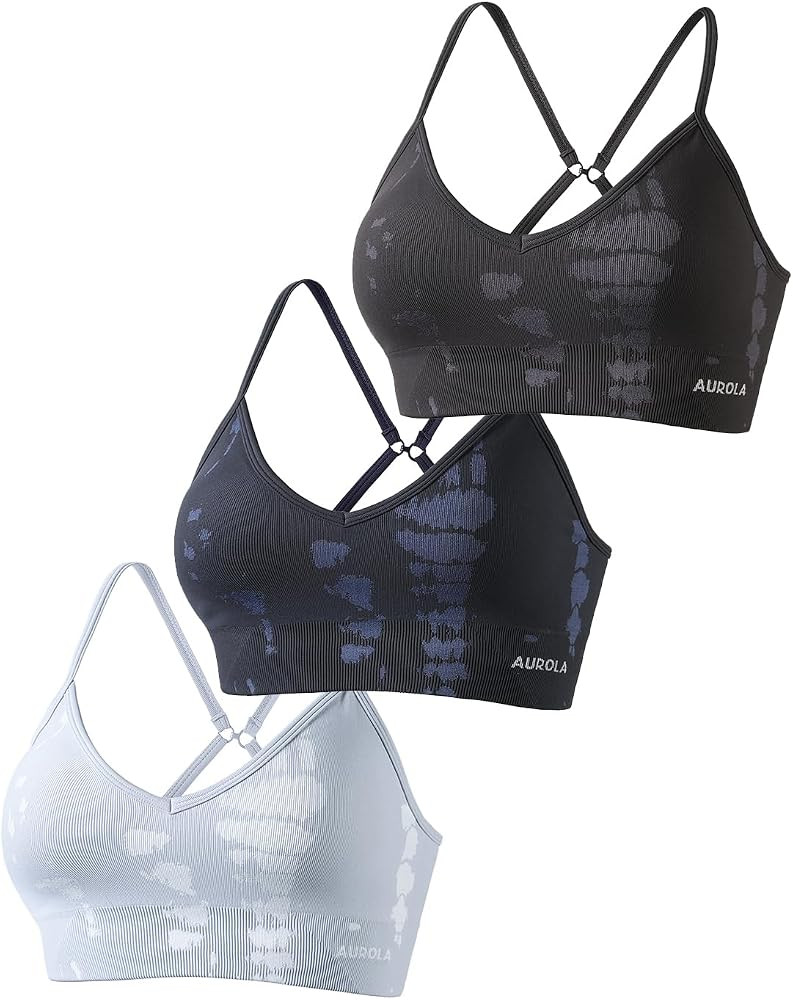AUROLA Serpent Snake Seamless Sports Bras for Women,Girls Padded Strappy Workout Gym Yoga Tops | Amazon (US)