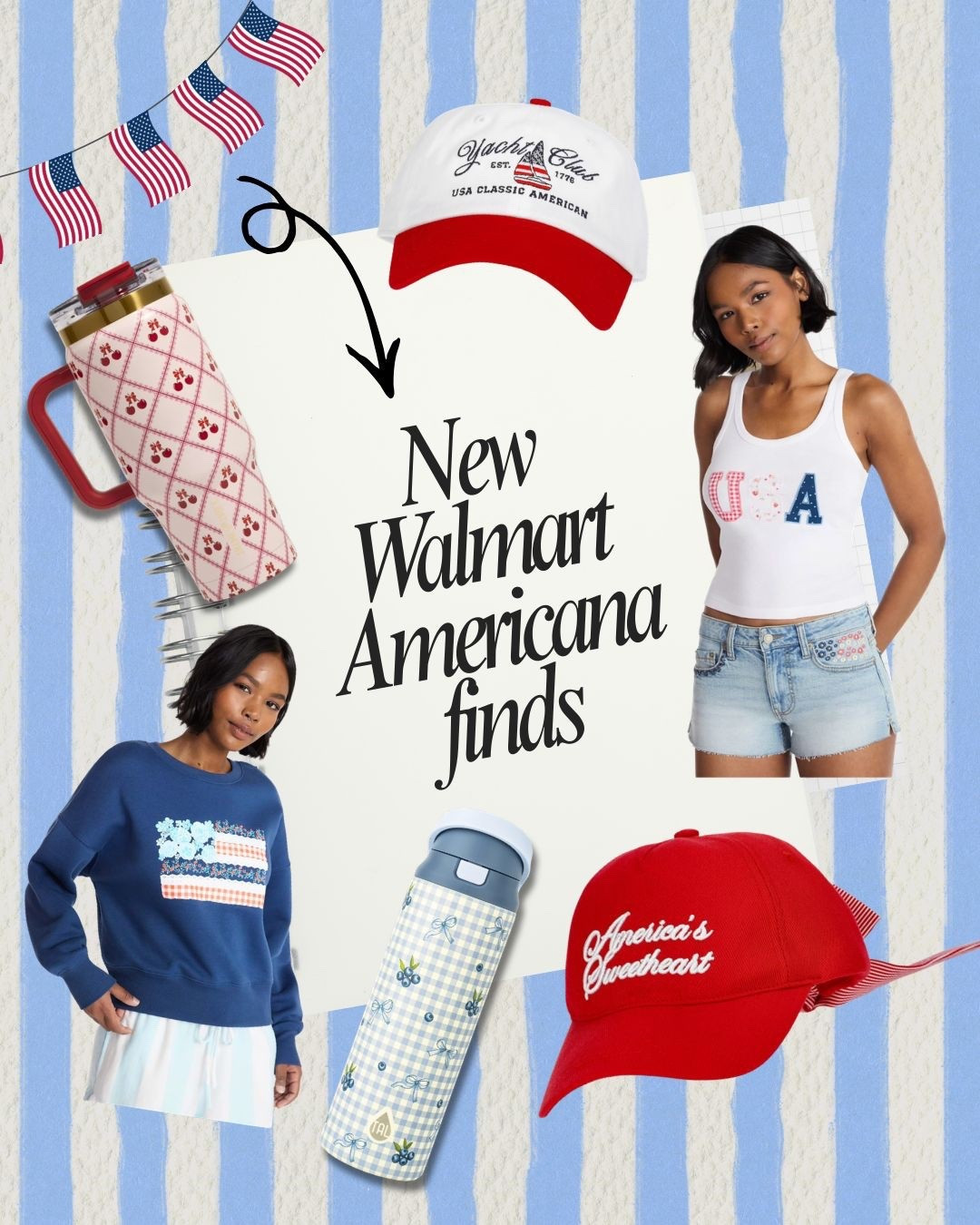 New Walmart Americana finds 🇺🇸✨ I found the cutest patriotic pieces for summer—think USA graphic tanks, denim shorts, cozy flag sweatshirts, and the best red, white & blue accessories. Perfect for Memorial Day, Fourth of July outfits, summer BBQs, lake days, and casual everyday style. Loving these affordable Walmart fashion finds and home accessories for an easy Americana aesthetic!

#WalmartFinds #AmericanaStyle #FourthOfJulyOutfits #PatrioticStyle #SummerOutfits #WalmartFashion #AffordableStyle #LTKFinds #MemorialDayOutfit #USAStyle #CasualSummer #LakeOutfits #RedWhiteAndBlue #LTKUnder50 

#LTKSeasonal