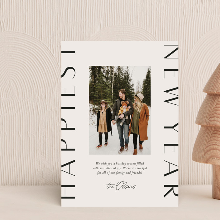 "Mirrored" - Customizable Holiday Petite Cards in Black by Ekko Studio. | Minted