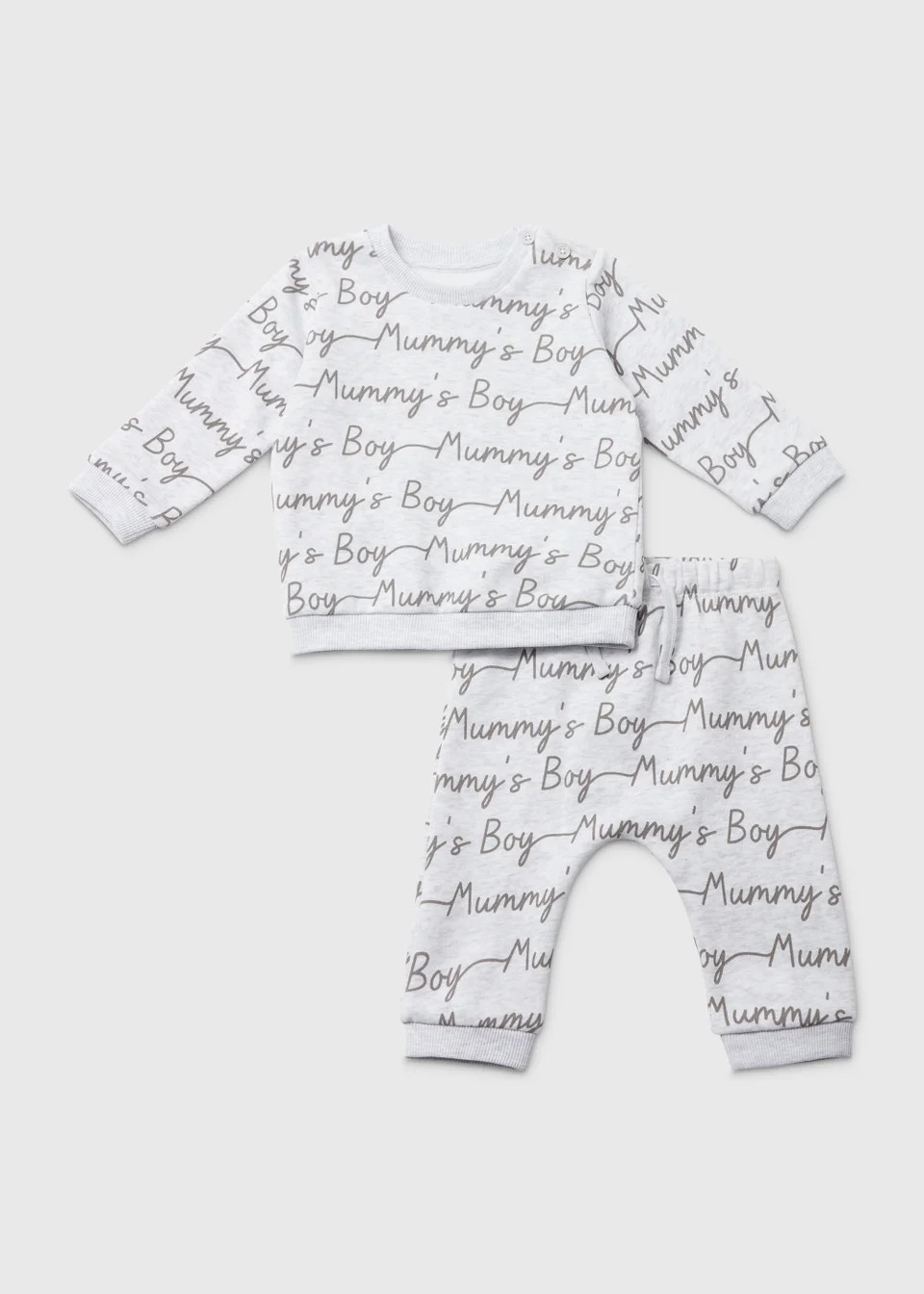 Baby Multicoloured Mummy's Boy Print Sweatshirt & Jogger Set (Newborn-23mths) - Age 6 - 9 Months | Matalan (UK)