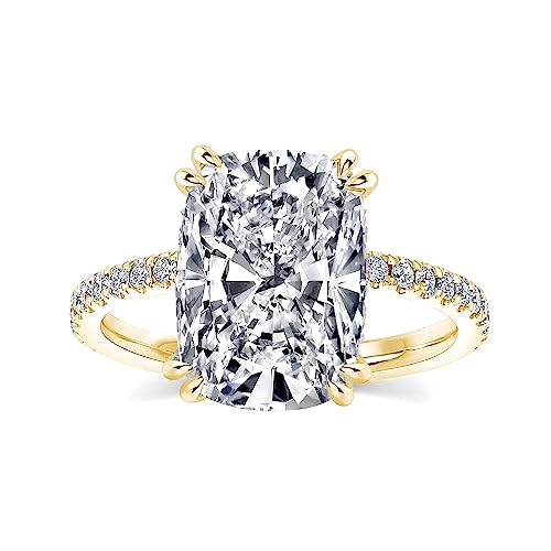 4.0ct Elongated Cushion Cut Engagement Ring for Women,Sterling Silver Simulated Diamond Promise R... | Amazon (US)