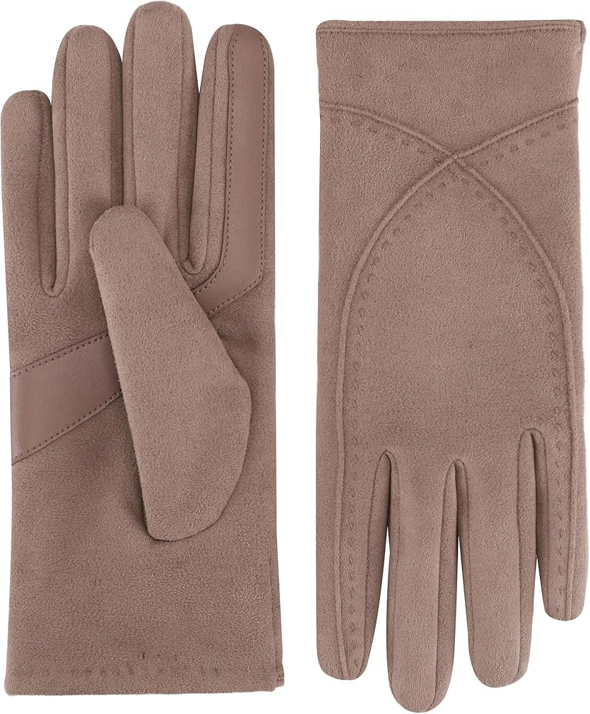 isotoner womens Water Repellent Touchscreen Microsuede Shortie Gloves | Amazon (US)