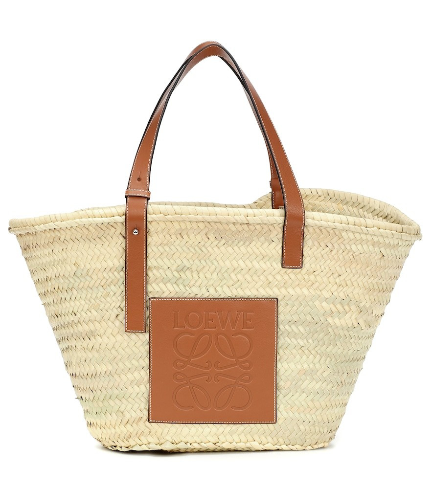 Loewe Large leather-trimmed basket tote | Mytheresa (UK)