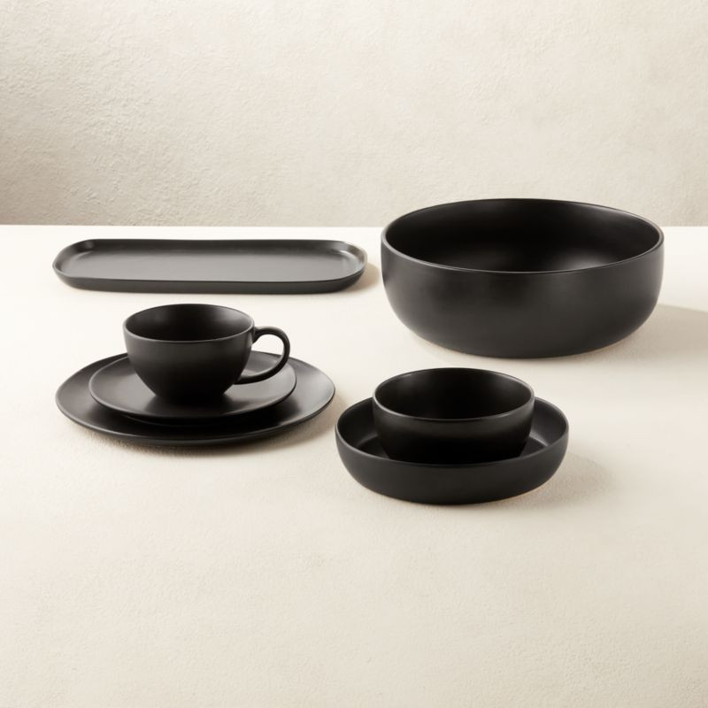 Crisp Modern Matte Black Dinnerware | CB2 | CB2