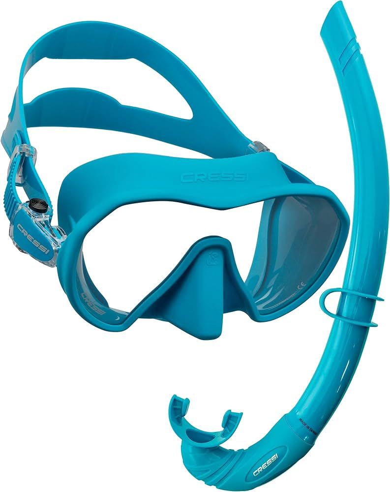 Mask & Snorkel designed for Freediving and Scuba Diving - Made for Narrow Faces with Low Internal... | Amazon (US)