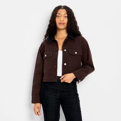 Women's Quilted Barn Jacket - Future Collective Brown | Target