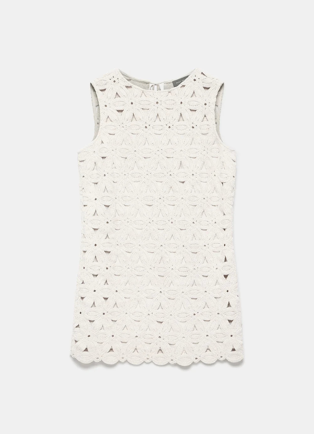 Cream Crochet Sleeveless Mini Dress | Mint Velvet - US