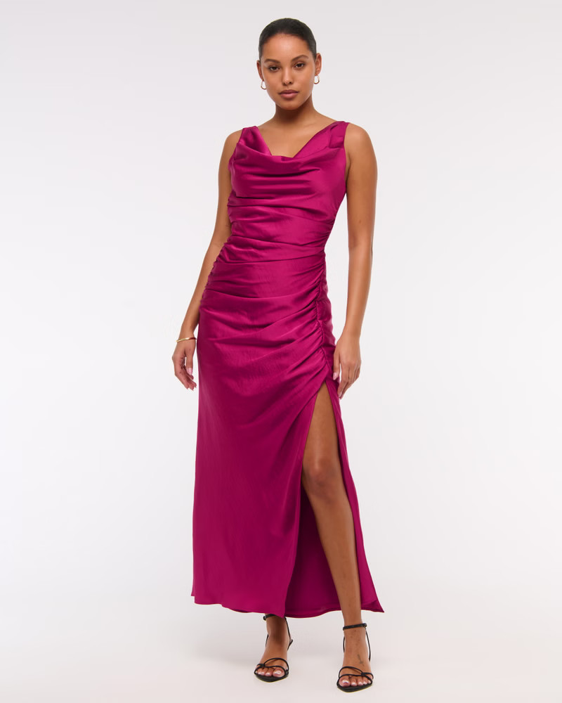 Women's Cowl Neck Draped Maxi Dress | Women's Dresses & Jumpsuits | Abercrombie.com | Abercrombie & Fitch (US)