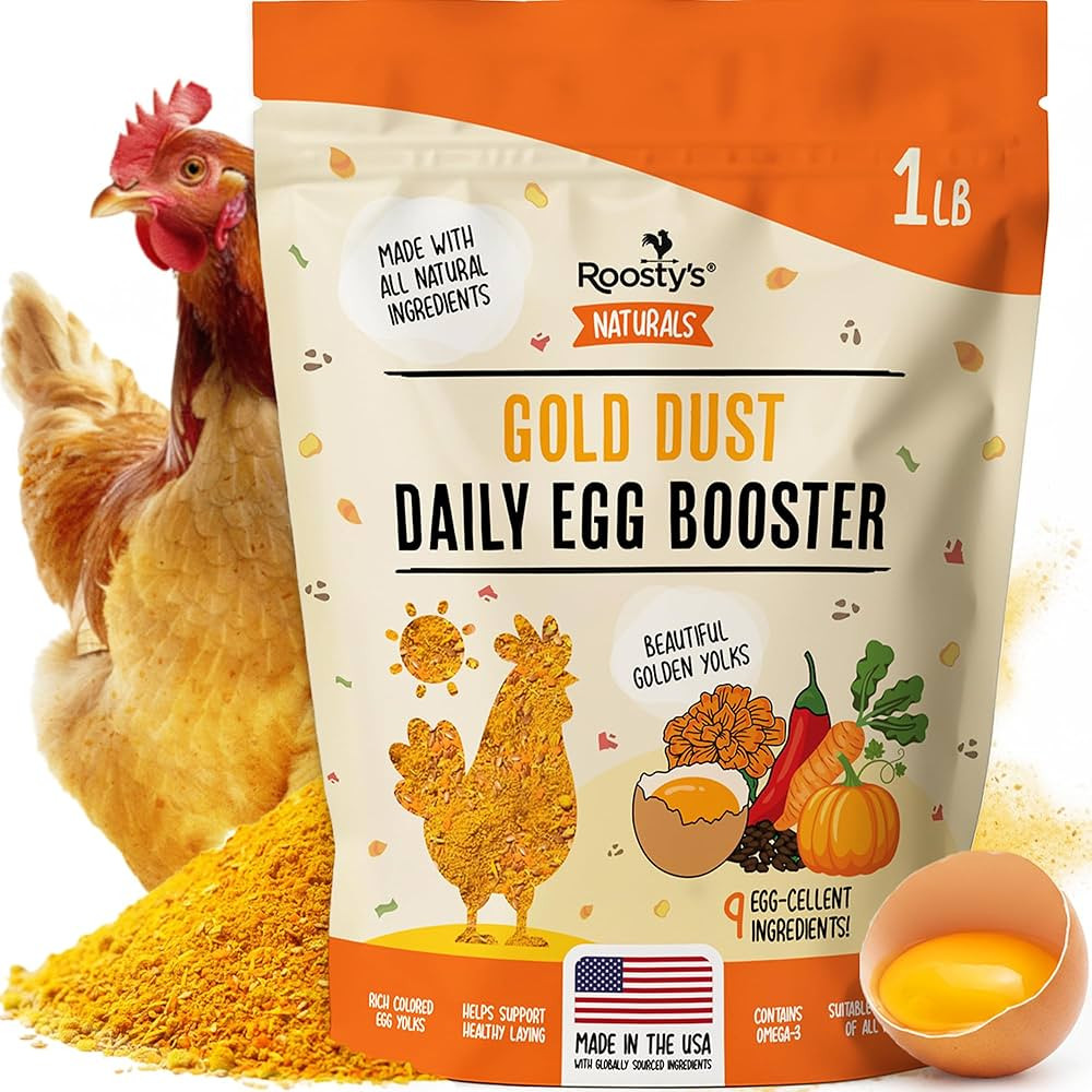 Roosty's Gold Dust Daily Egg Booster - Golden Yolks and Stronger Shells - All Natural Omega-3 Ric... | Amazon (US)