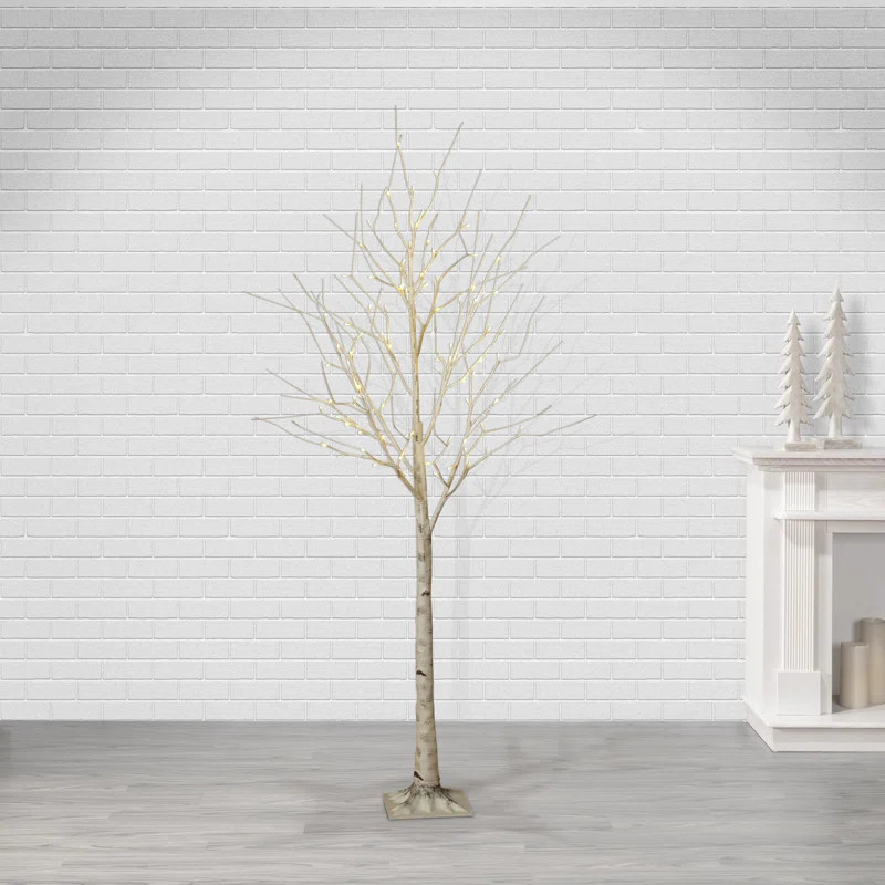 The Holiday Aisle® 6 Ft. Prelit Birch Tree With Warm White Leds & Reviews | Wayfair | Wayfair North America