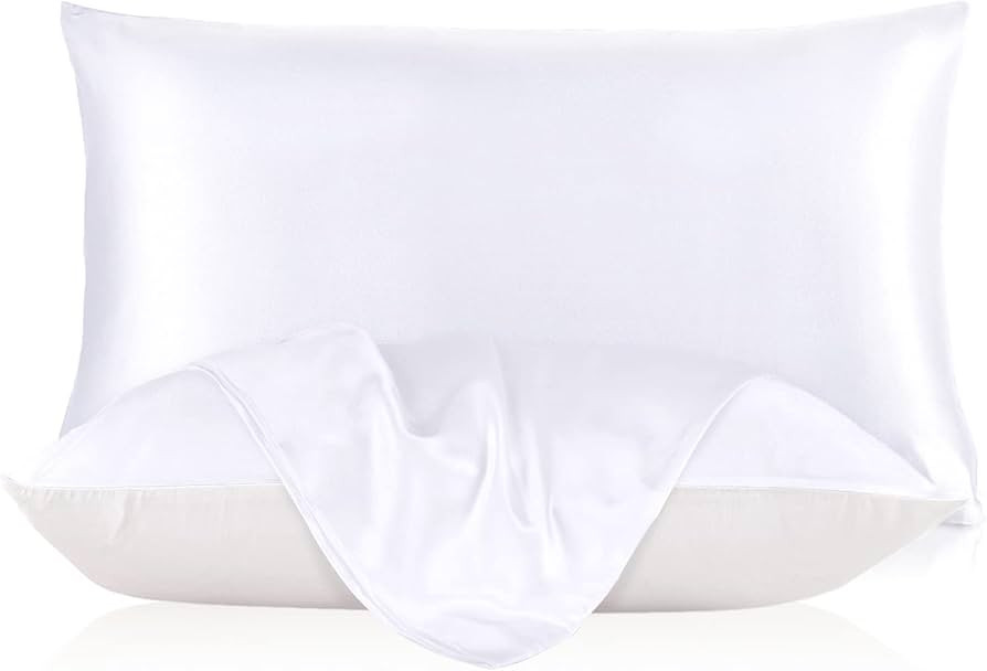 LILYSILK Natural Silk Pillowcase for Hair and Skin with Cotton Underside Standard 20x26 Inch Whit... | Amazon (US)