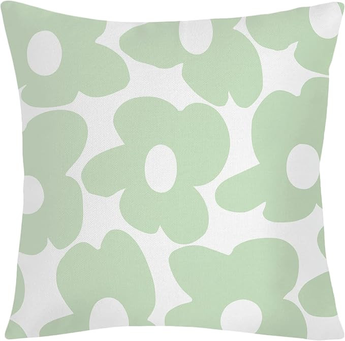 BClose Danish Pastel Room Decor - Danish Pastel Aesthetic - Sage Green Daisy Throw Pillow Cover (18" | Amazon (US)