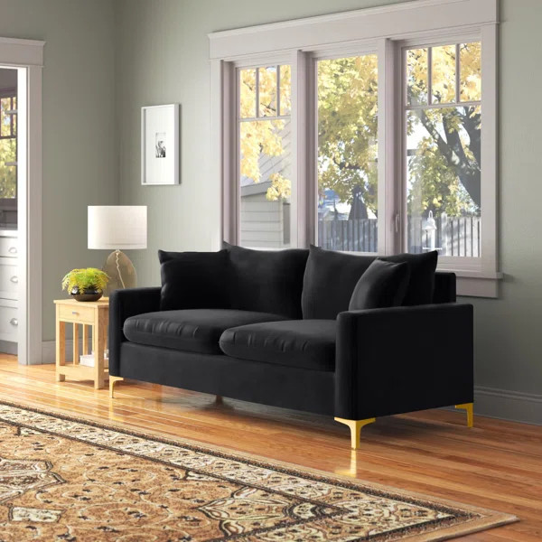 Shumpert 81.5'' Velvet Square Arm Sofa | Wayfair North America