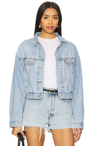 LEVI'S Shrunken 90s Trucker in Cool Wise Owl from Revolve.com | Revolve Clothing (Global)