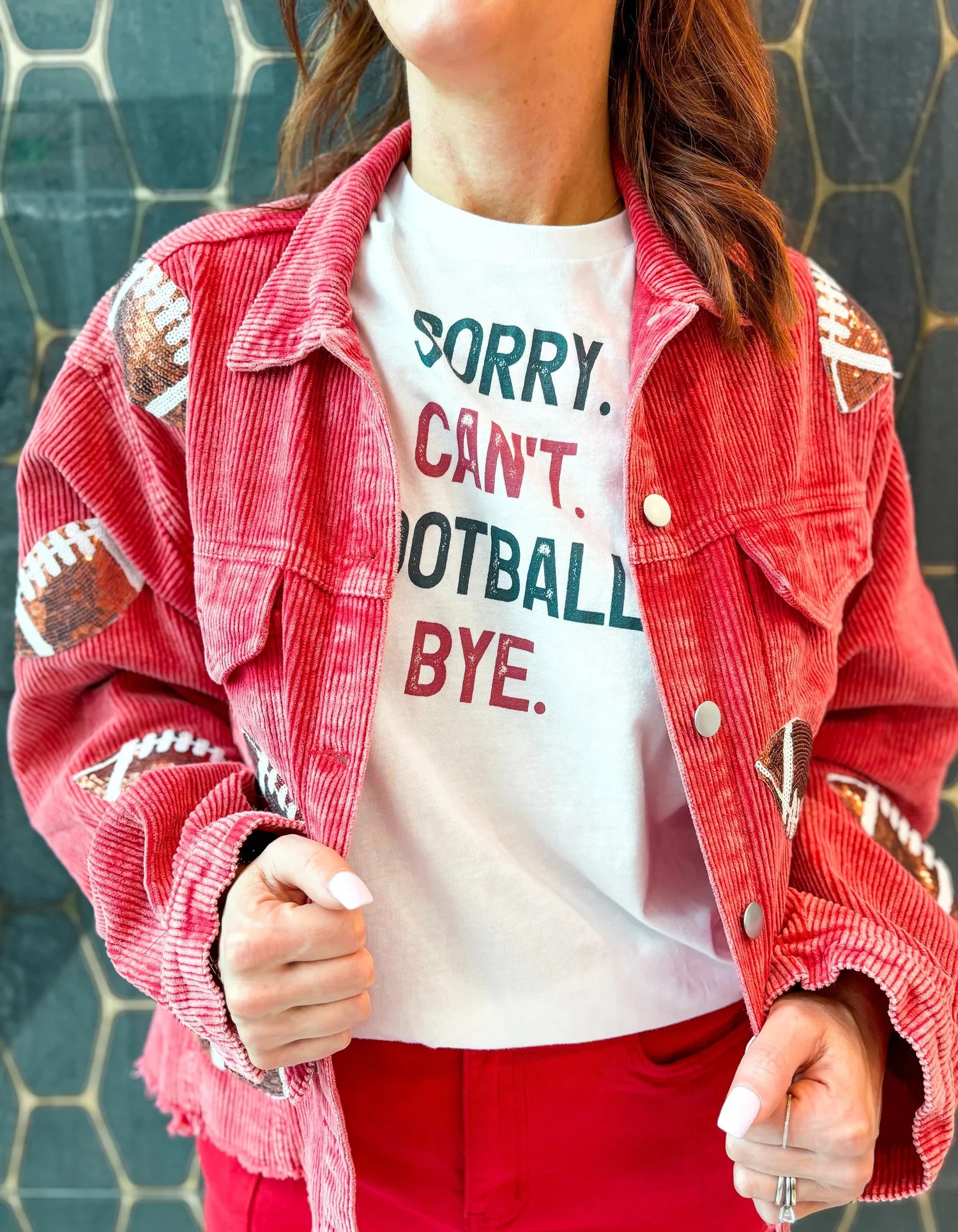Baseball Sequin Patch Corduroy Jacket — Julia Morales | Shop Baseball, Y'all