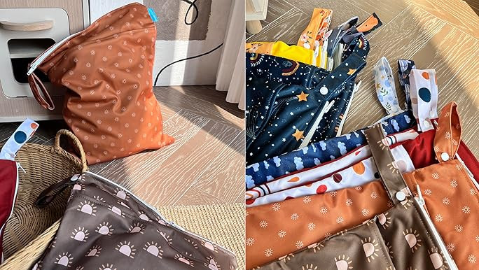Tiny Twinkle Mess-proof Wet Bags 2 Pack Waterproof and Washable Bag for Travel storage, Stroller,... | Amazon (US)