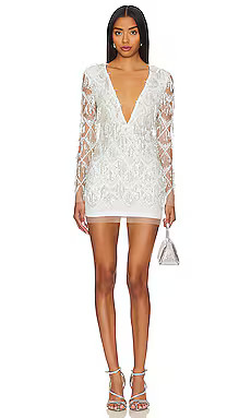 superdown Nia Sequin Fringe Dress in White from Revolve.com | Revolve Clothing (Global)