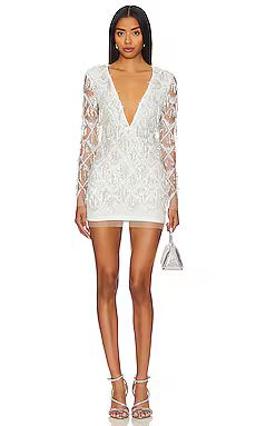 superdown Nia Sequin Fringe Dress in White from Revolve.com | Revolve Clothing (Global)