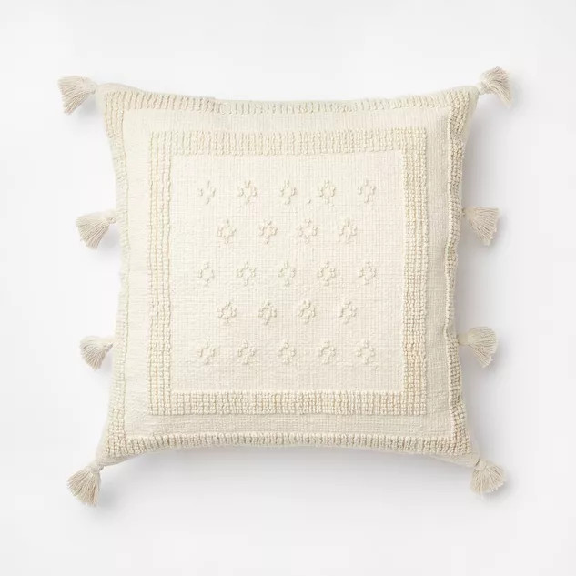 Tufted Square Throw Pillow with Side Tassels - Threshold™ designed with Studio McGee | Target