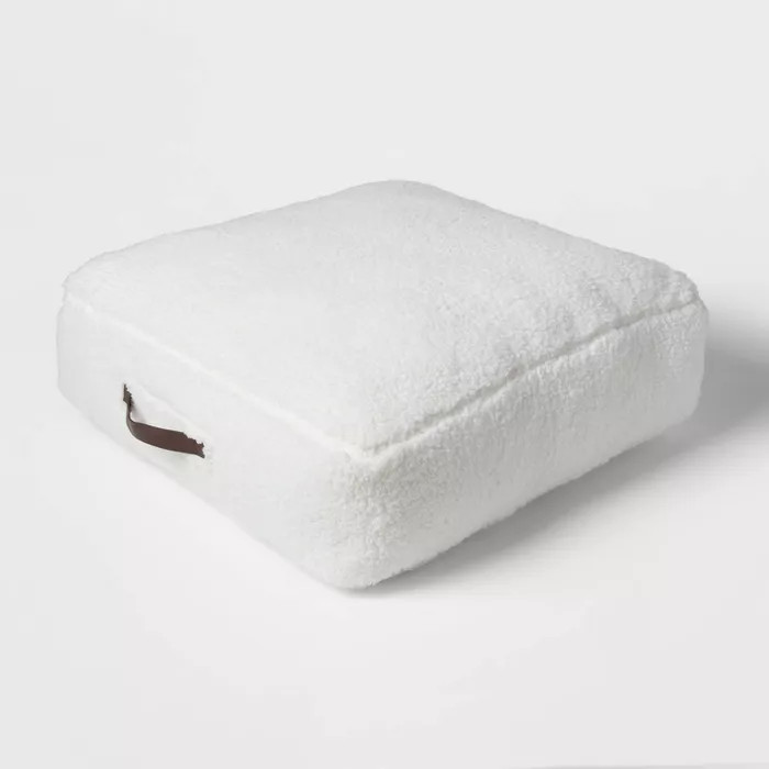 Oversized Sherpa Square Floor Pillow Ivory - Threshold™ | Target